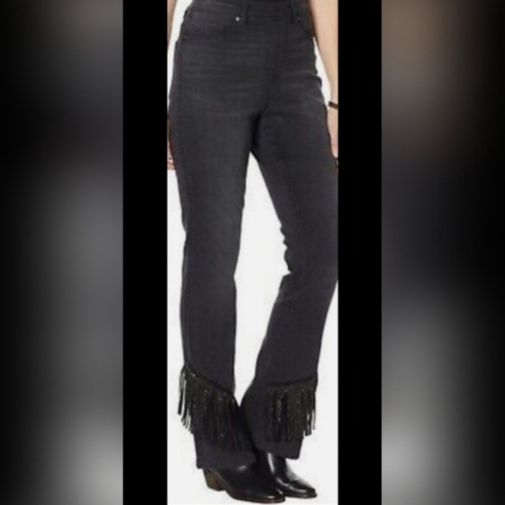 DR2 black fringe Jeans (fringe is mid- shin)  Brand New With Tags, Not Worn